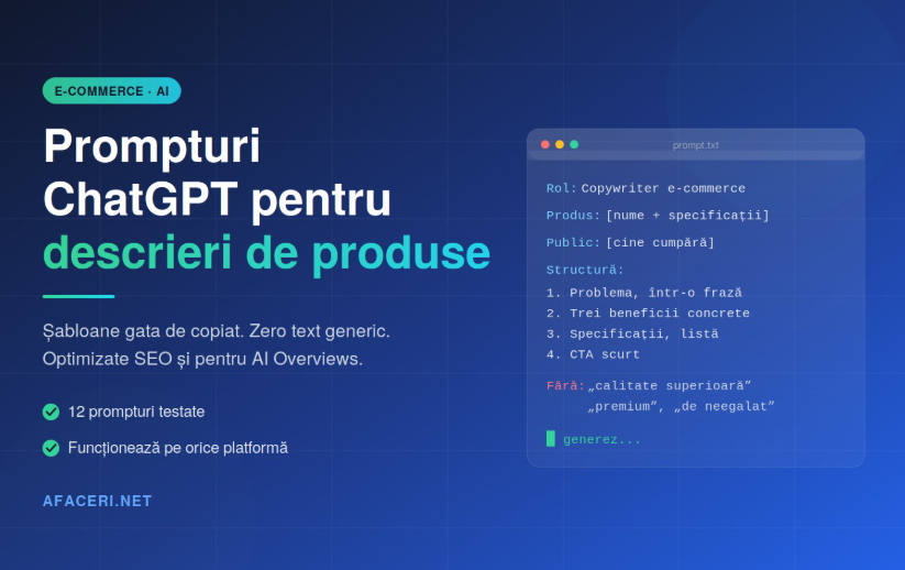 Prompturi ChatGPT pentru descrieri de produse