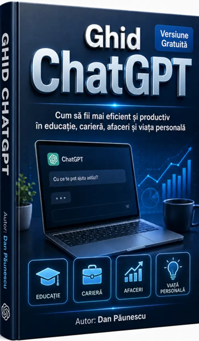 Coperta ediției gratuite Ghid ChatGPT - 58 de pagini