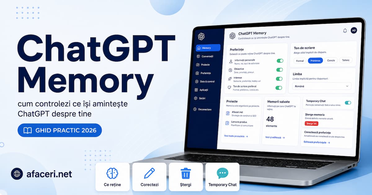 ChatGPT Memory: cum controlezi ce își amintește ChatGPT despre tine