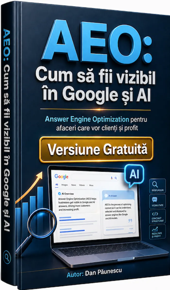 Coperta versiunii gratuite a ebook-ului AEO — 29 de pagini
