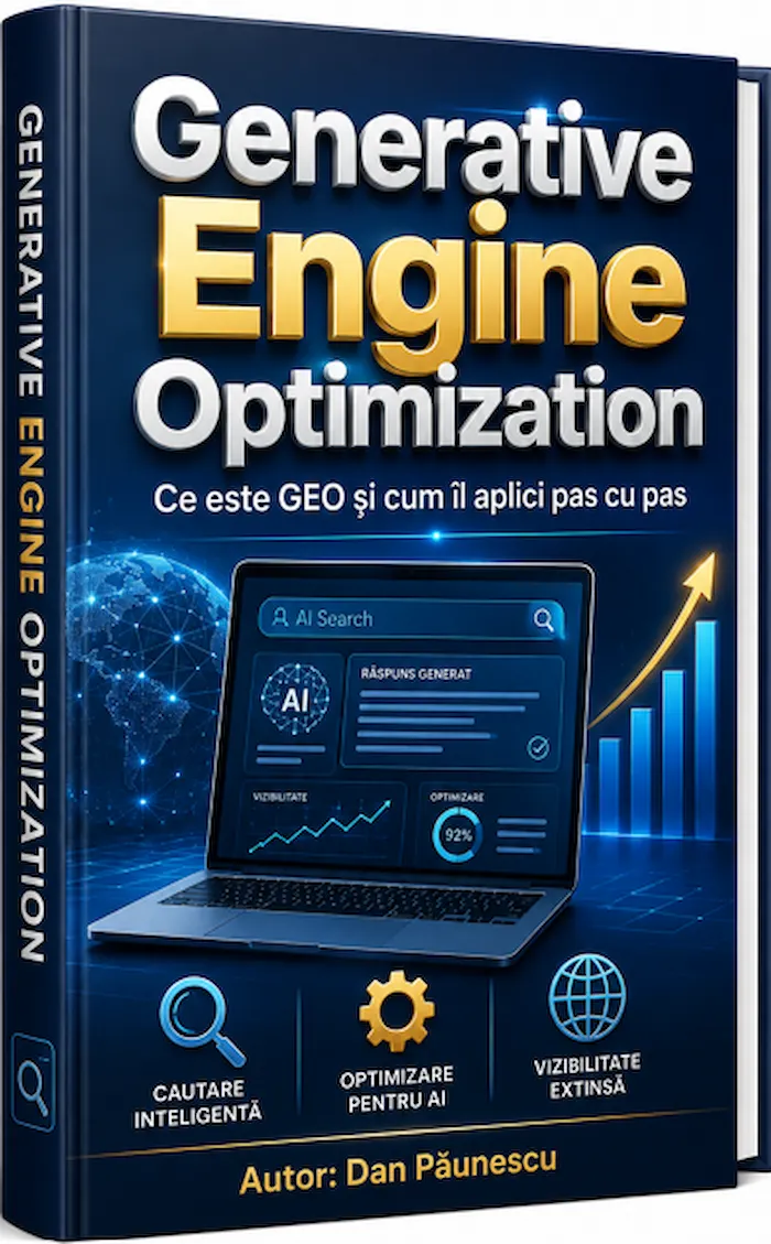 Coperta eBook Ghid GEO - 121 de pagini despre Generative Engine Optimization