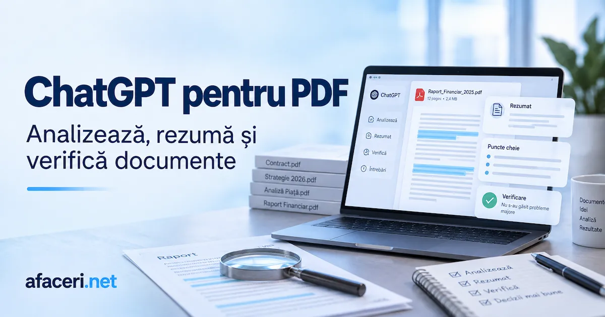 ChatGPT pentru PDF: cum analizezi, sintetizezi și verifici documente