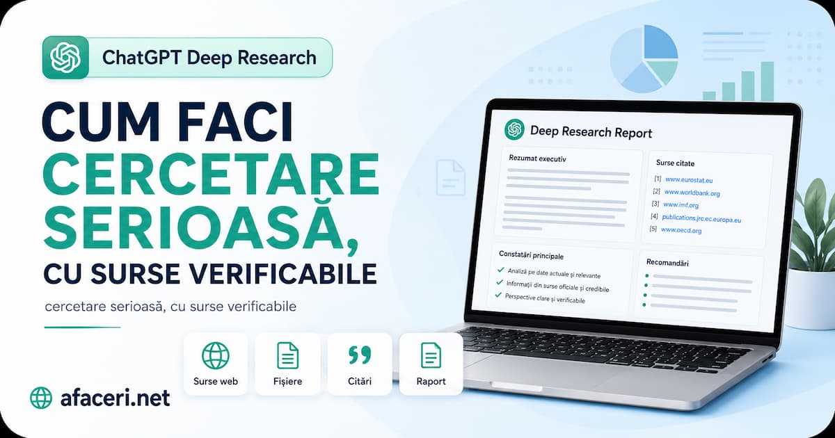 ChatGPT Deep Research: cum faci cercetare serioasă, cu surse verificabile