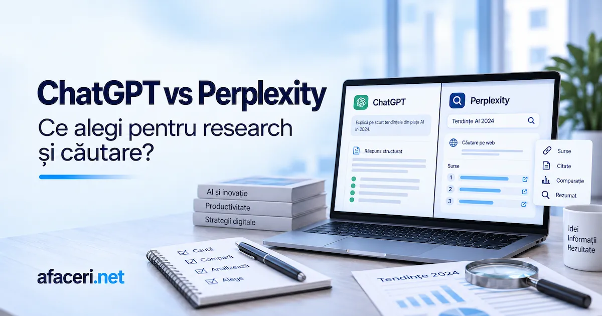 ChatGPT vs Perplexity: care este mai bun pentru căutare și research?