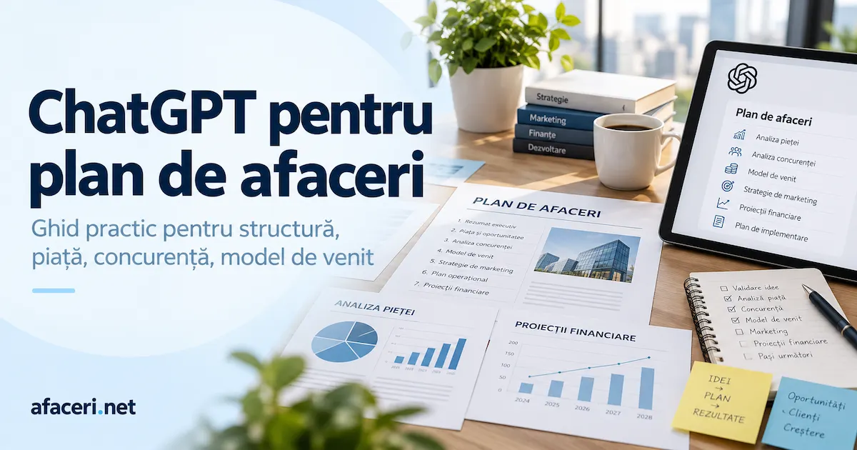 ChatGPT pentru plan de afaceri: cum construiești un plan solid fără cifre inventate