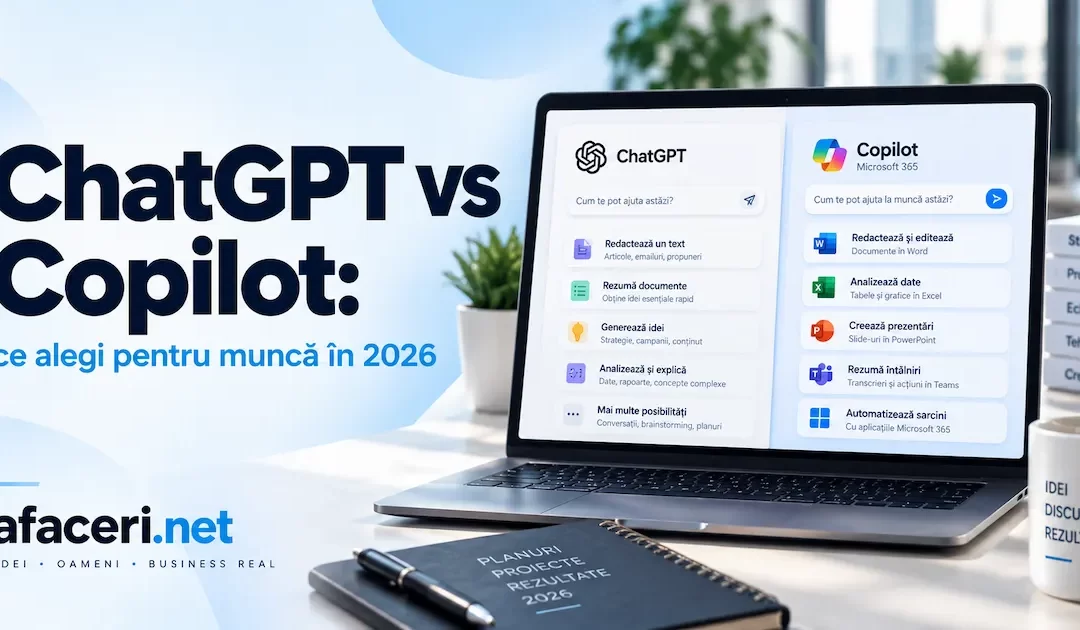 ChatGPT vs Copilot: ce alegi pentru muncă în 2026