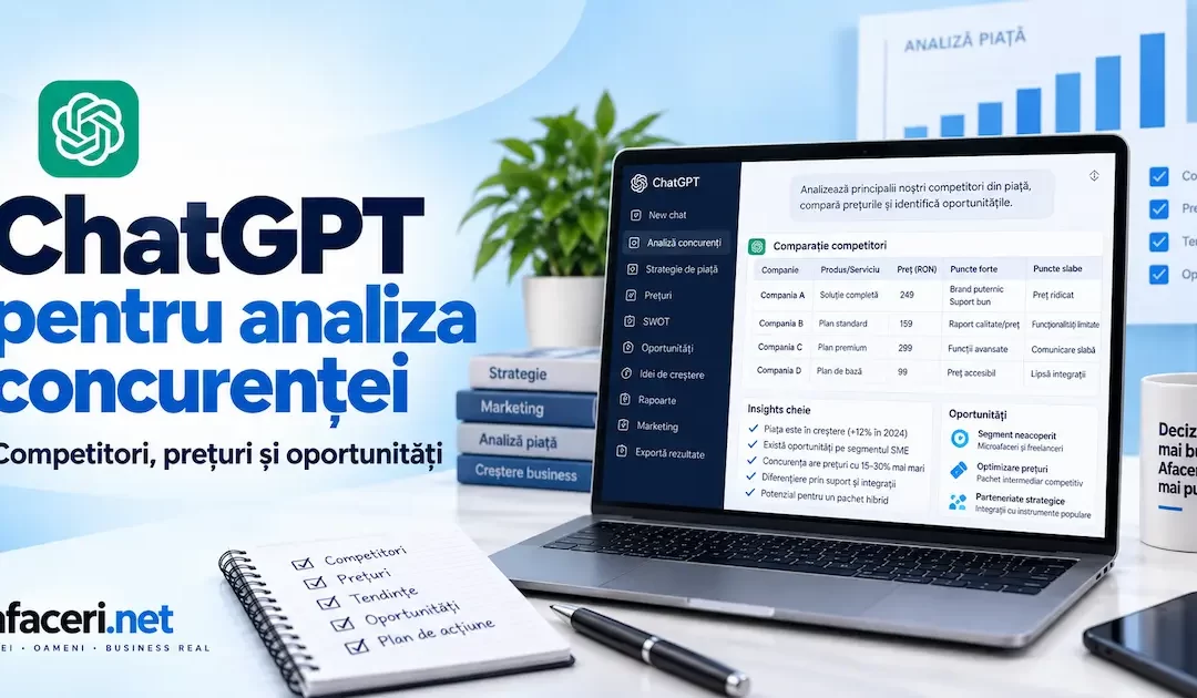 ChatGPT pentru analiza concurenței: cum găsești oportunități, nu doar o listă de rivali