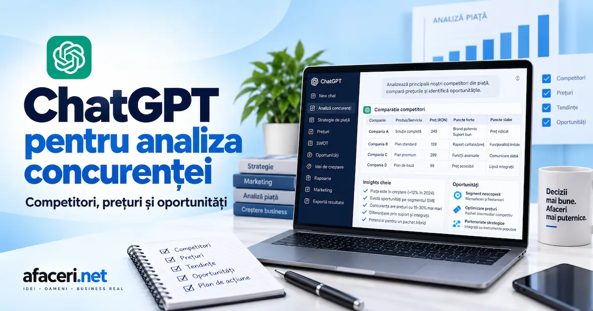 ChatGPT pentru analiza concurenței: cum găsești oportunități, nu doar o listă de rivali